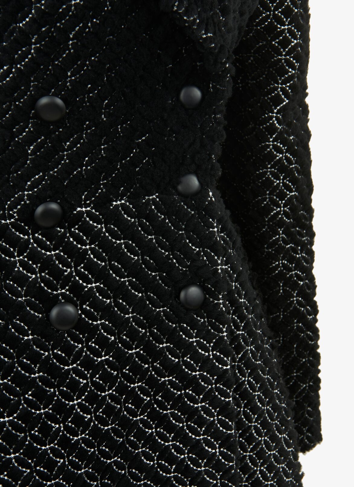 Embroidered Shearling Coat ALAÏA BLACK/WHITE EMBROIDERED SHEARLING COAT
